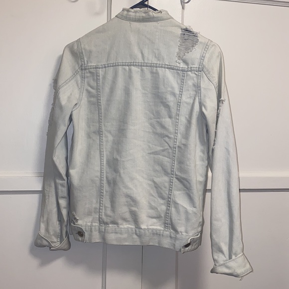 Rachel Roy XS Washout Distress Button Denim Shirt - Picture 2 of 15